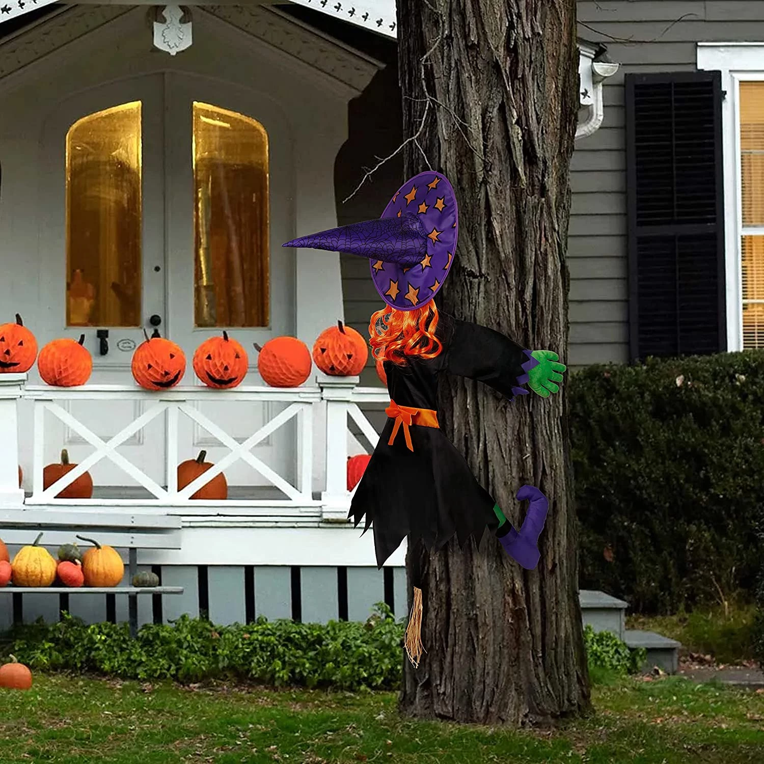 Joyin 2Pcs Halloween Crashing Witch (Red Purple) - Halloween Decorations - Image 2