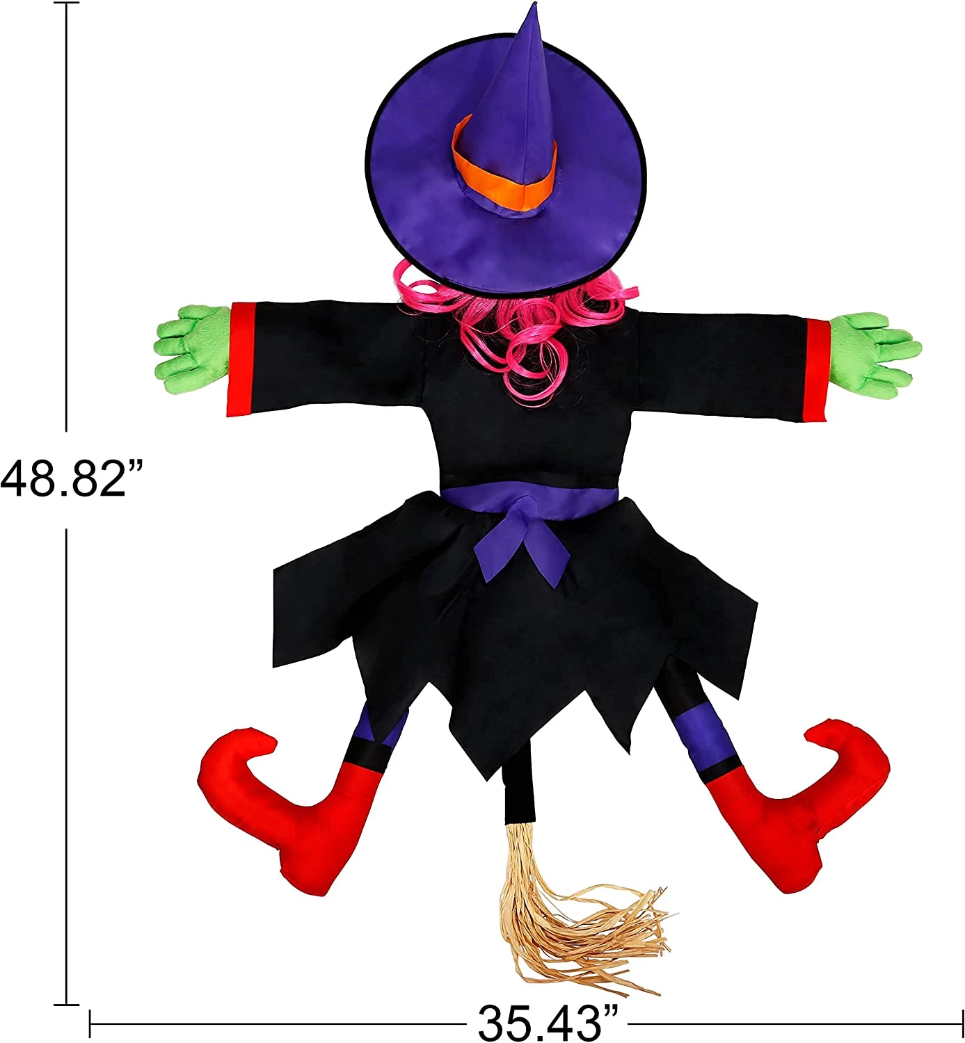 Joyin 2Pcs Halloween Crashing Witch (Red Purple) - Halloween Decorations - Image 5