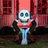 Joiedomi 5ft Halloween Ground Breaker Skeleton Holding Head Inflatable - Halloween Decorations