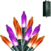 Joiedomi 200-Count Orange & Purple Battery Operated LED String Lights 67.3ft - Halloween Decorations