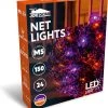 Joiedomi 100 LED Orange and Purple Halloween Net Lights - Halloween Decorations