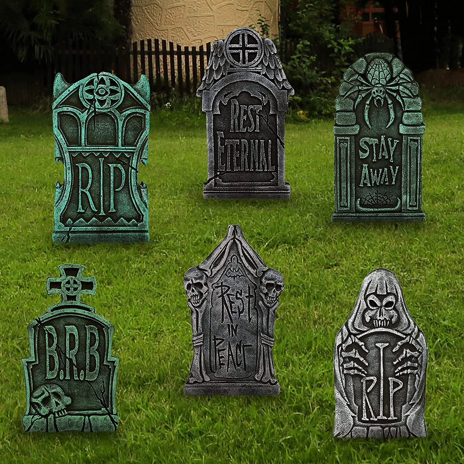 Joyin 6Pcs Foam Graveyard Tombstone 16.9in - Halloween Decorations - Image 3