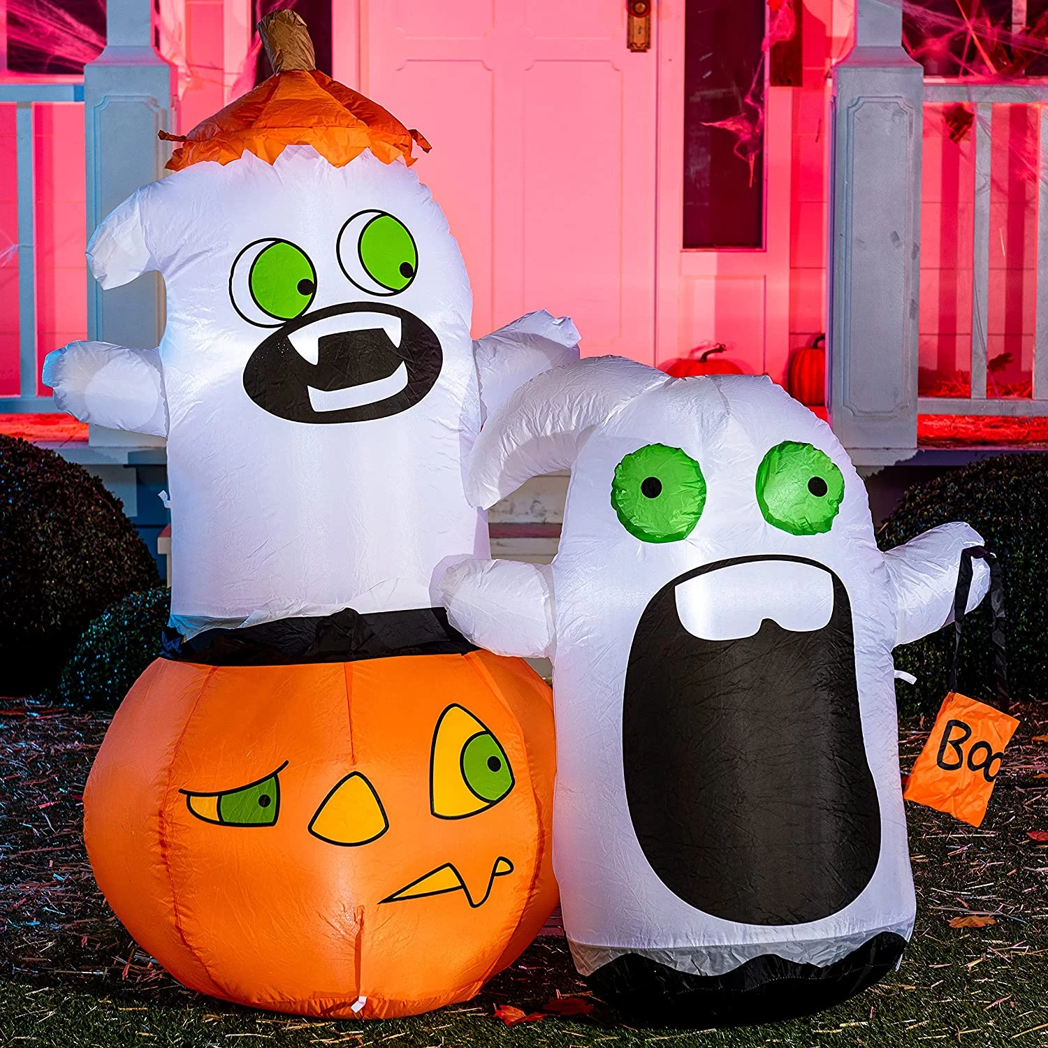 Joiedomi 5ft Halloween Naughty Ghost with Pumpkin Cap and a Gift Bag - Halloween Decorations