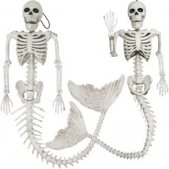 Joyin 2 Posable Skeleton Mermaid Decoration - Halloween Decorations