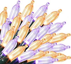 Joiedomi Battery Powered Orange & Purple Wire String Lights 17.3ft - Halloween Decorations