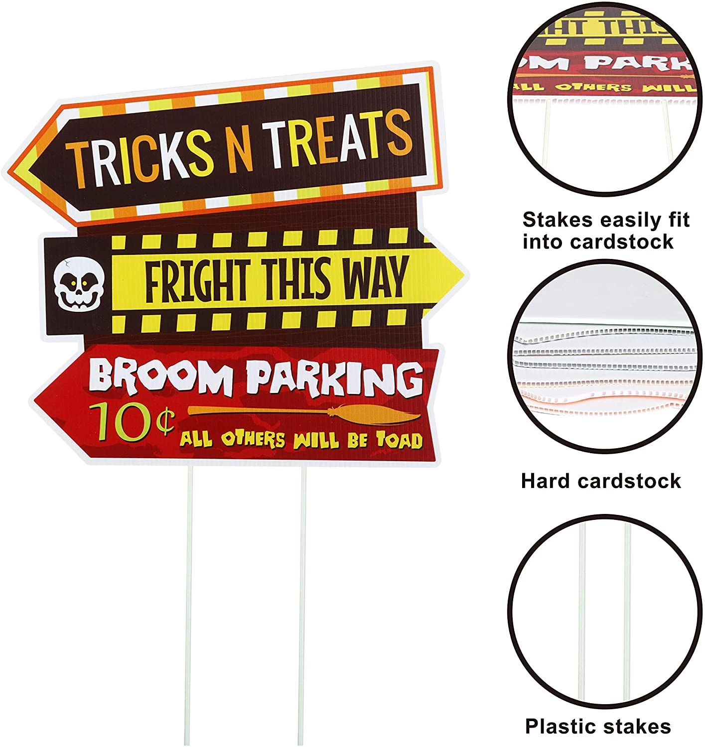 Joyin 9 Pcs Friendly Halloween Corrugate Yard Stake Signs - Halloween Decorations - Image 6