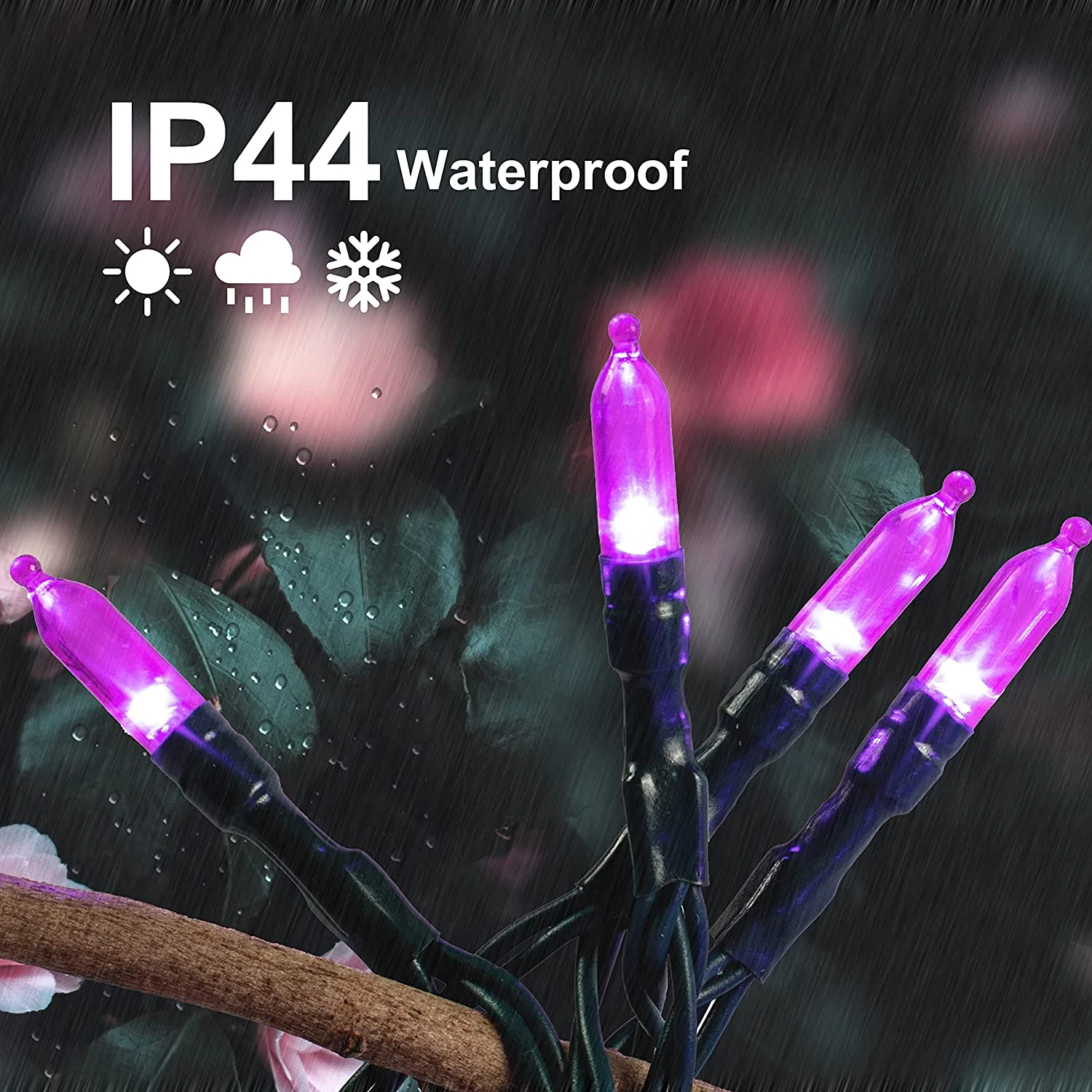 Joiedomi 100-Count Purple LED String Lights 34ft - Halloween Decorations - Image 3