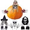 Joyin 4Pcs Grim Reaper Pumpkin Stakes - Halloween Decorations